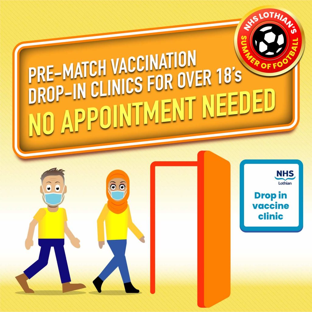 COVID-19 Vaccination Poster for Livingston Football Match