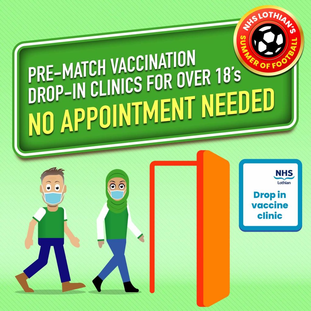 COVID-19 Vaccination Poster for Hibernian Football Match