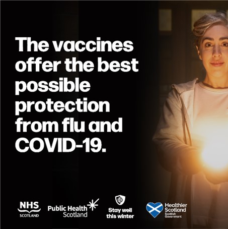 The vaccines offer the best possible protection from flu and COVID-19.