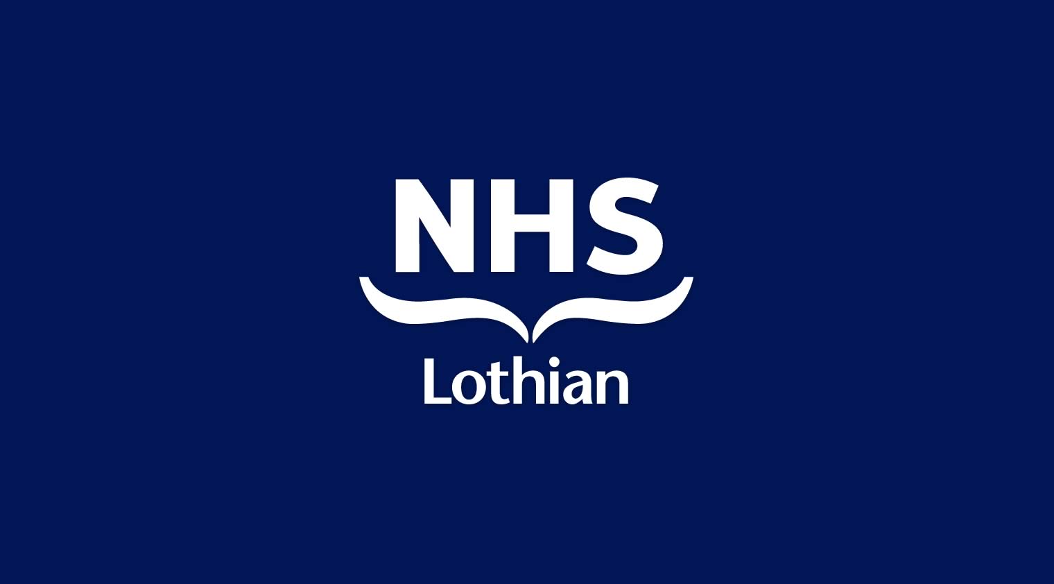 NHS Lothian logo on a blue background