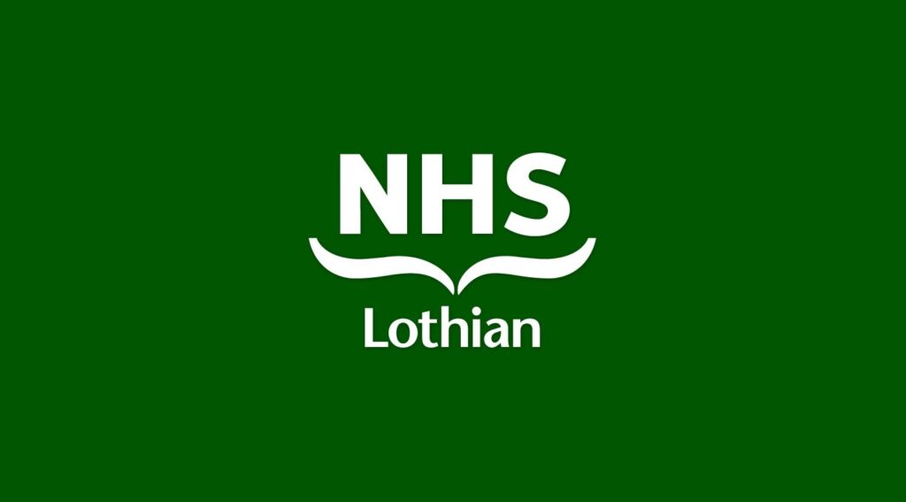 NHS Lothian logo on a green background