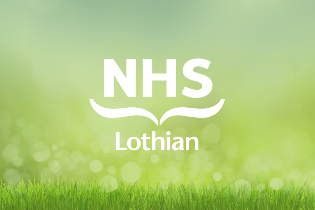 NHS Logo with a green background